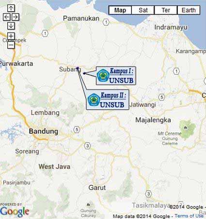 Lokasi dan Peta (Google Map) UNSUB Subang Nomor